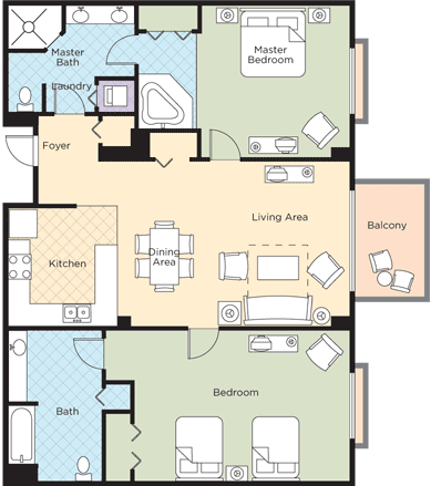 Three Bedroom Marriott Grande Vista 3 Bedroom Floor Plan